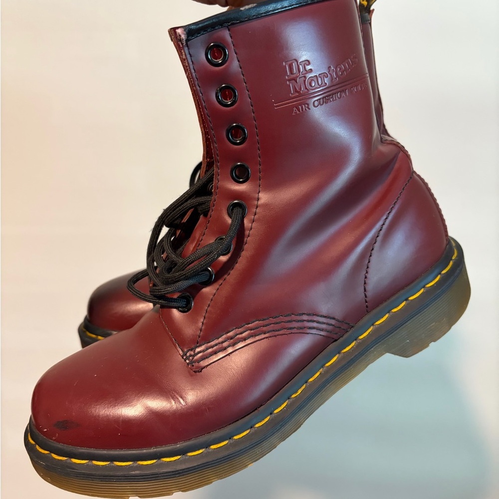 Dr. Martens Burgundy Leather Boots